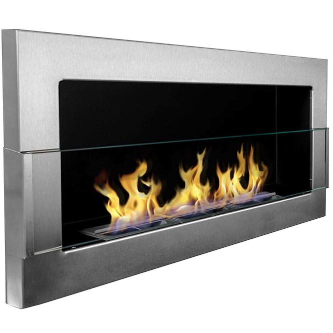 Bio Kamin 900x400 Inox Silber inkl.Glas