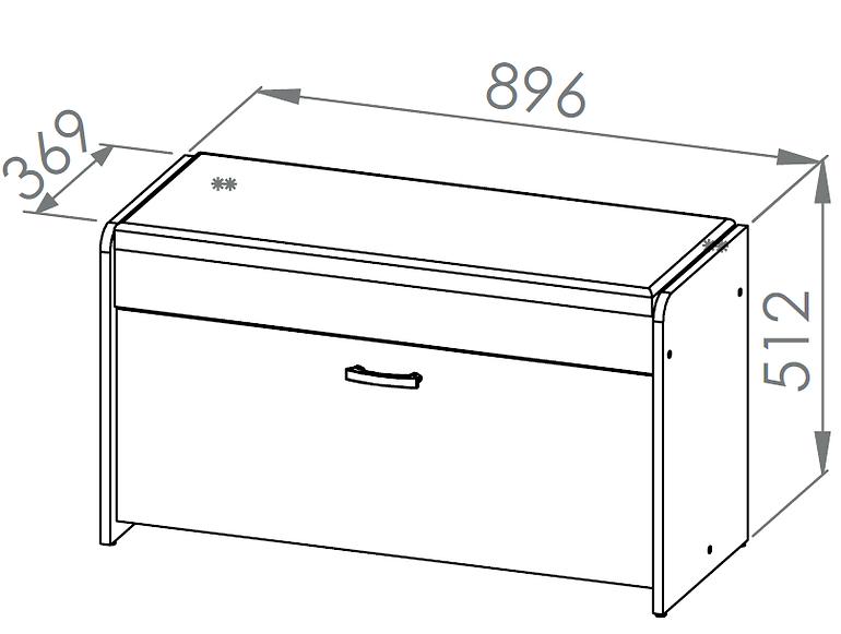 Schuhschrank Mez 90cm Wotan/Weiß