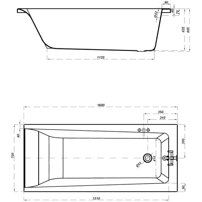 Badewanne Lorena 160