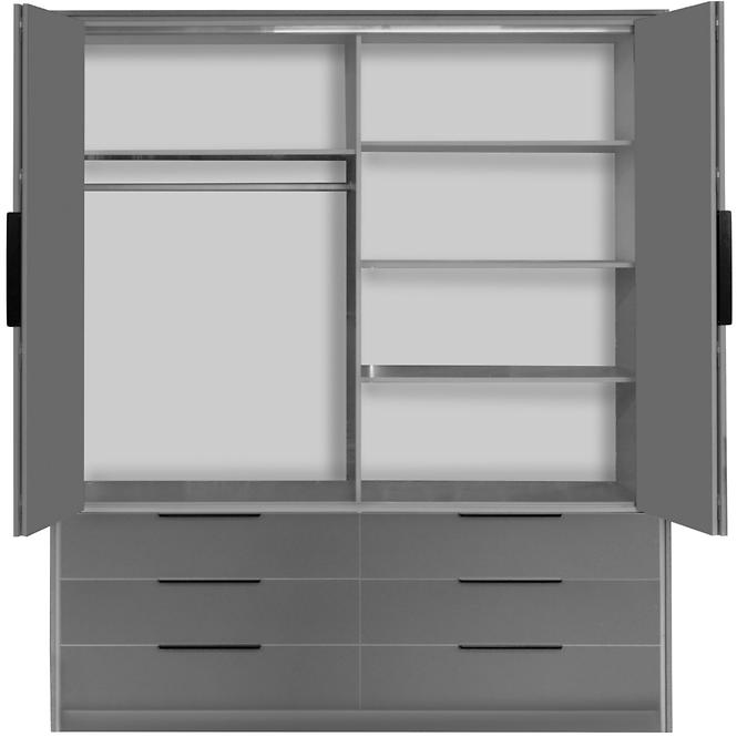 Schrank Rize 207cm Grau/Grau Glänzend