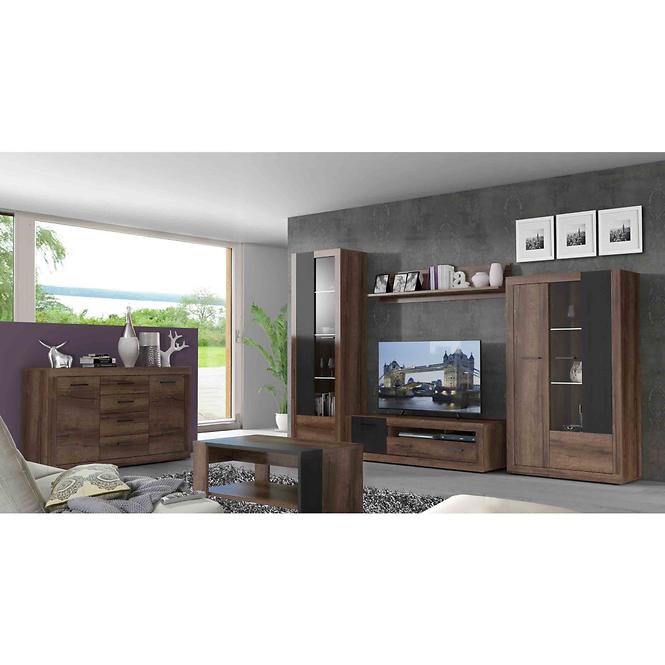 TV Tisch Trass 143cm Eiche/Schwarz