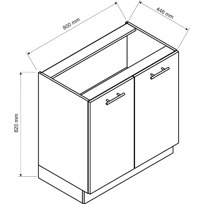 Küchenschrank Paula Weiß D80 Bb