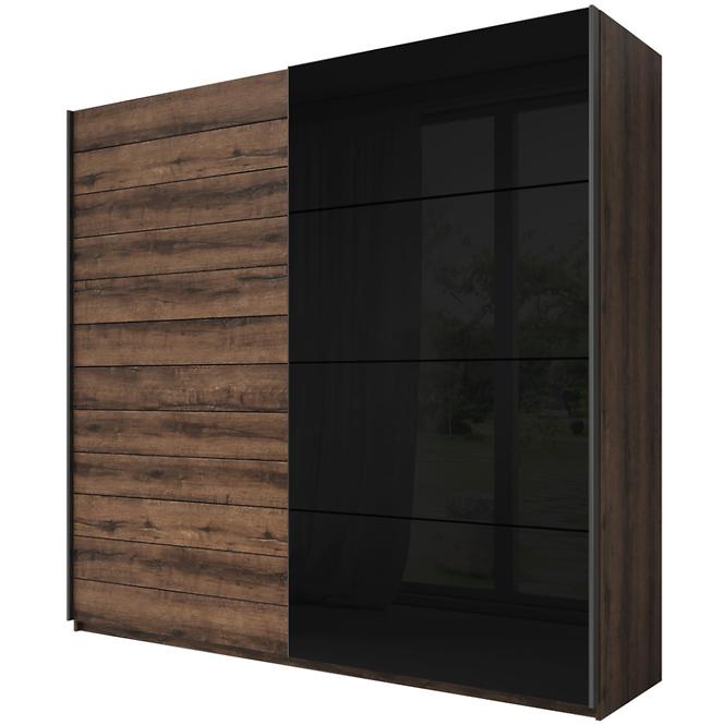 Schrank Galaxy 220cm Eiche Monastery/ Schwarz Gloss