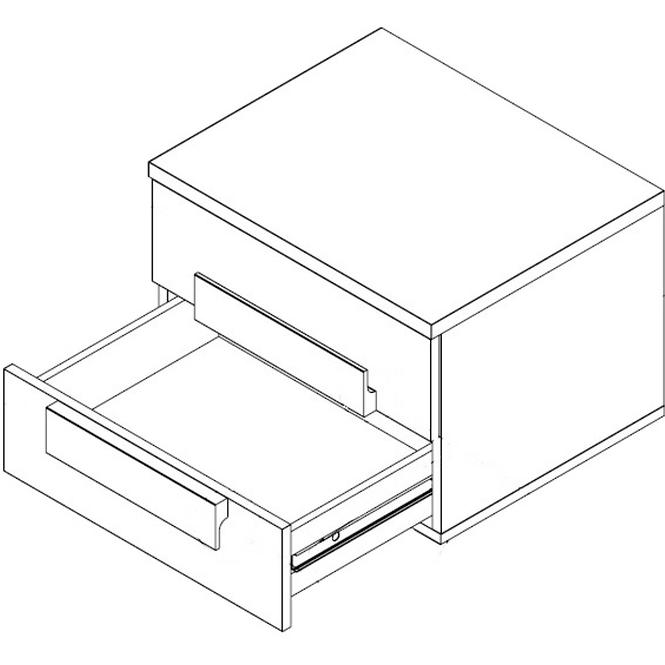 Nachttisch Arkina 50m Weiß/ Eiche Artisan