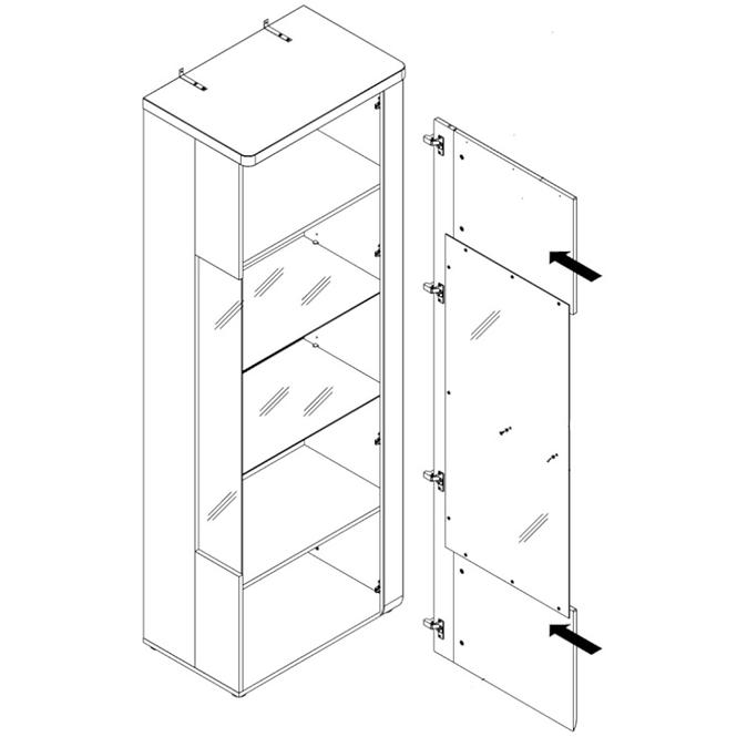 Vitrine Tuluza 67cm Weiß/Eiche Artisan