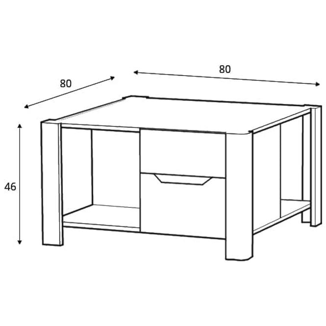 Couchtisch Desjo 80cm Eiche San Remo