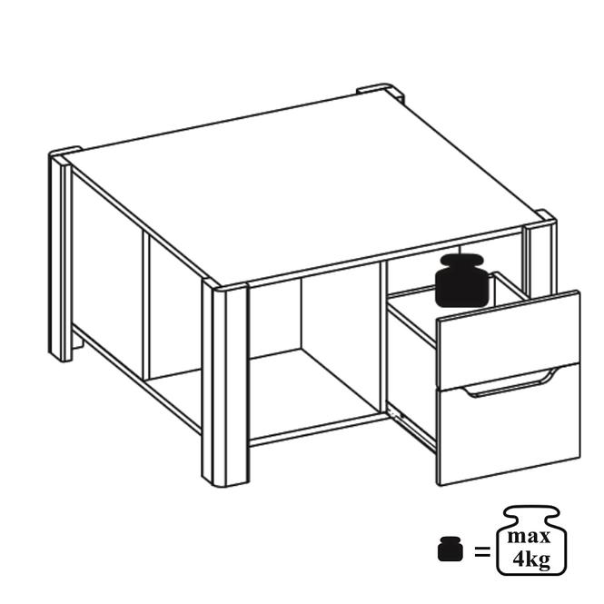 Couchtisch Desjo 80cm Eiche San Remo