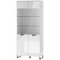 Vitrine Megan 85cm Weiß Glanz