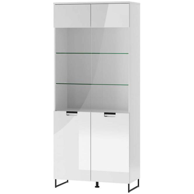 Vitrine Megan 85cm Weiß Glanz