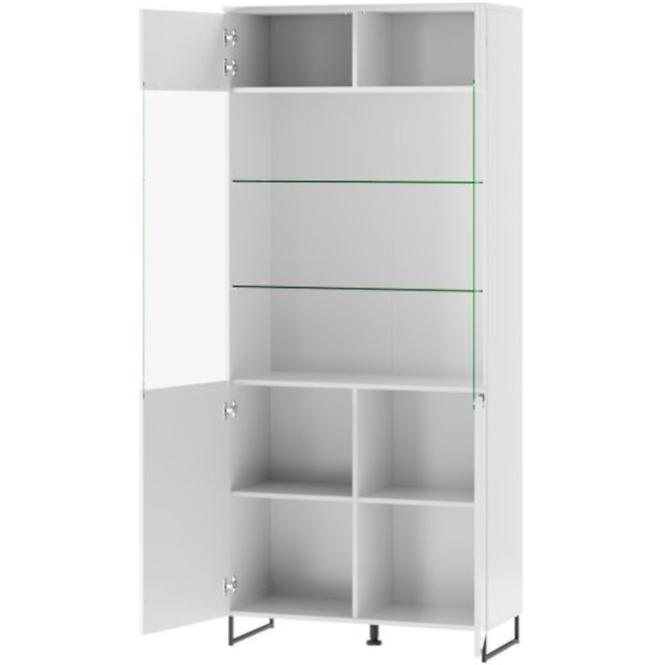 Vitrine Megan 85cm Weiß Glanz