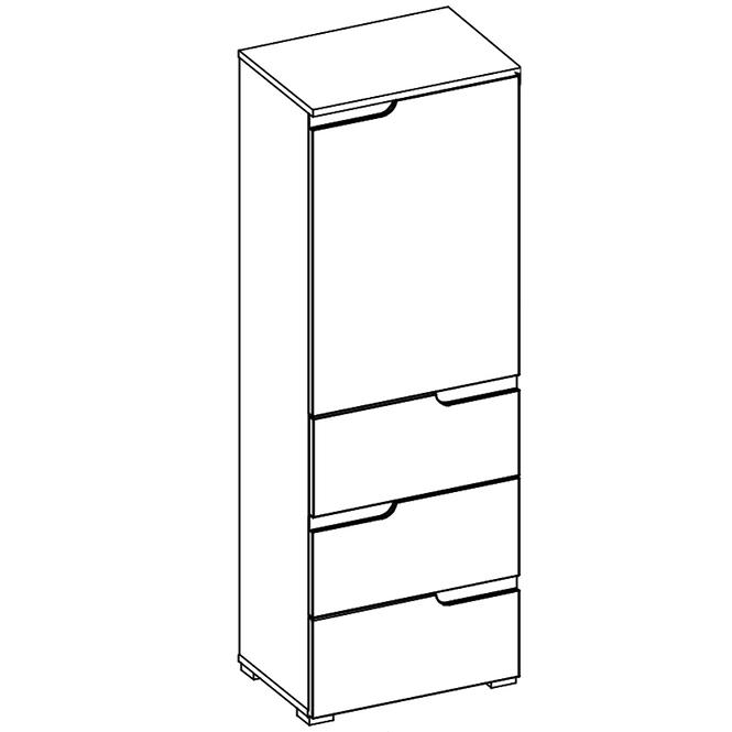 Schrank Selene 50cm Weiß Matte/Glänzend