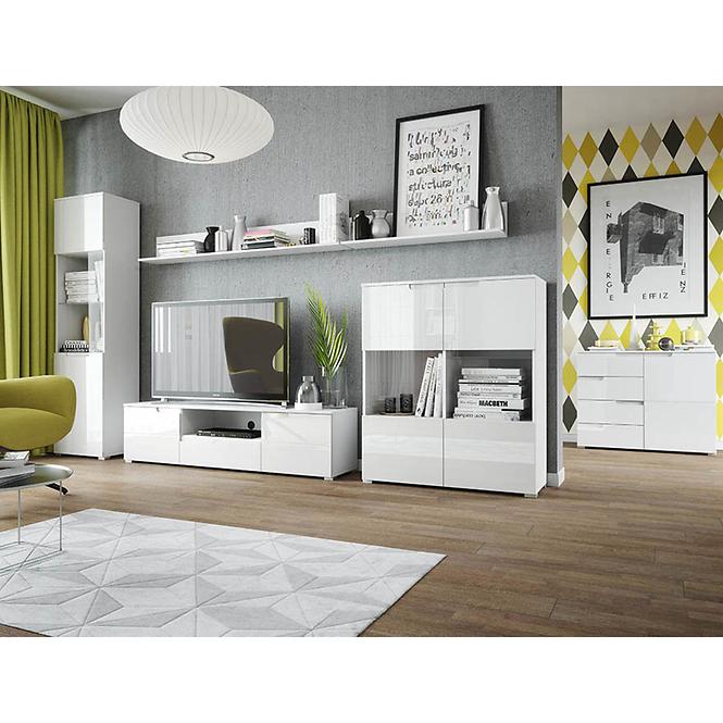 Schrank Selene 50cm Weiß Matte/Glänzendweiß