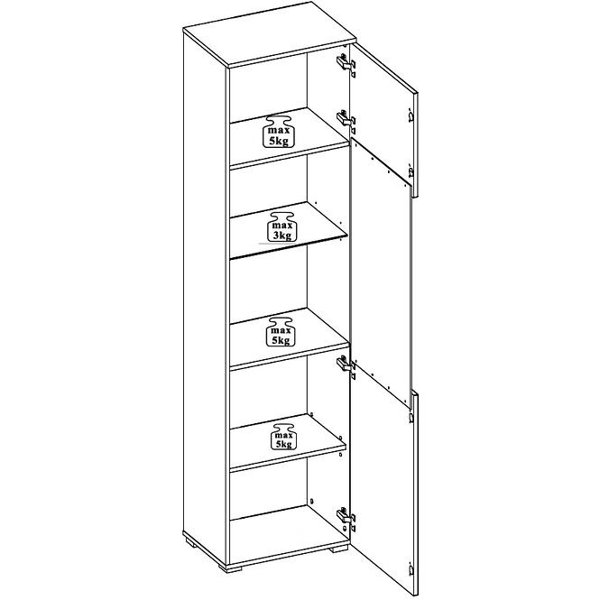 Vitrine Selene 50cm Weiß Matte/Glänzend