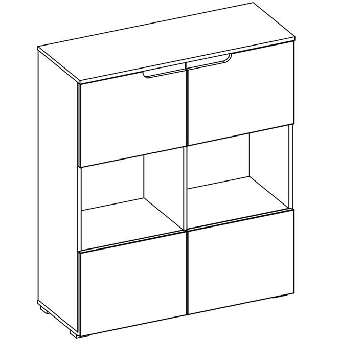 Vitrine Selene 100cm Weiß Matte/Glänzend