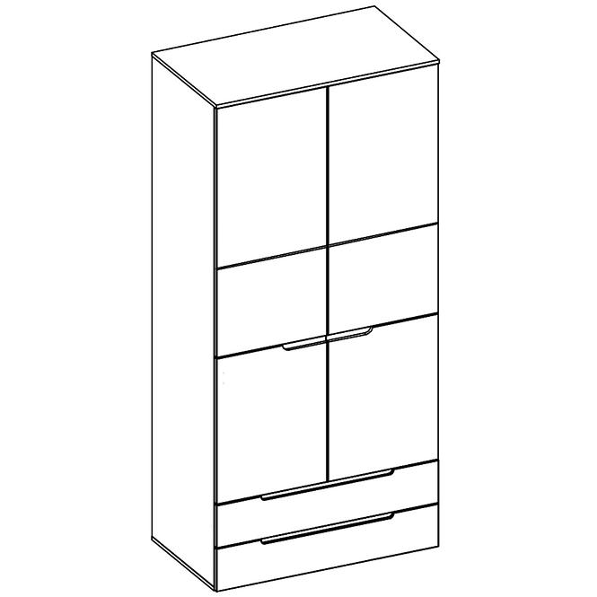 Schrank Selene 100cm Weiß Matte/Glänzend