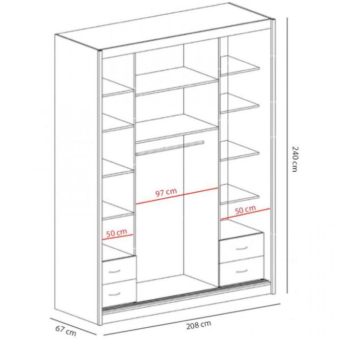 Schrank Maciej 208cm Alpinweiß