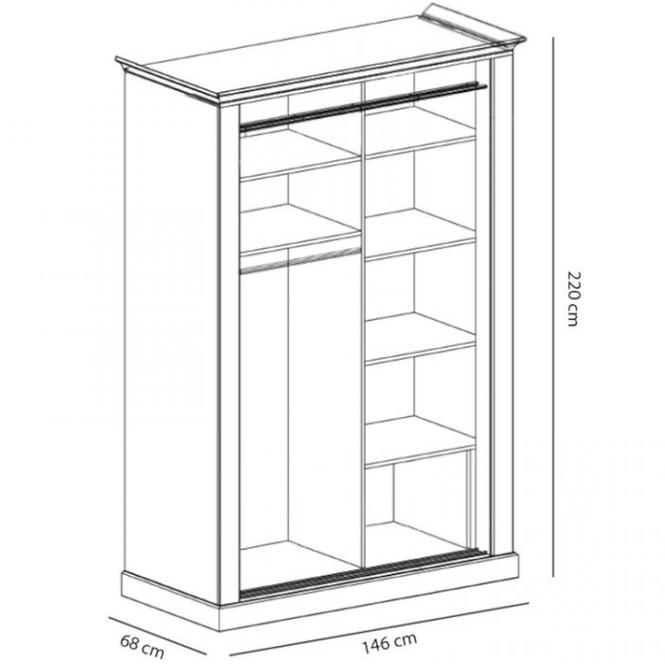 Schrank Antica 146cm Eiche Sonoma