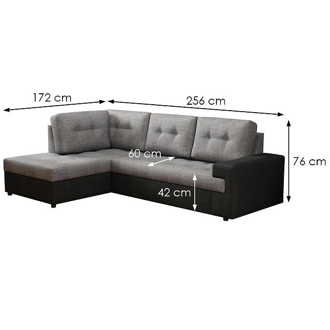 Ecksofa  Castello l alfa 13+alfa 21 sz/cz