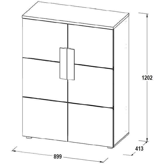 Kommode Arkina 90cm Weiß/Eiche Artisan