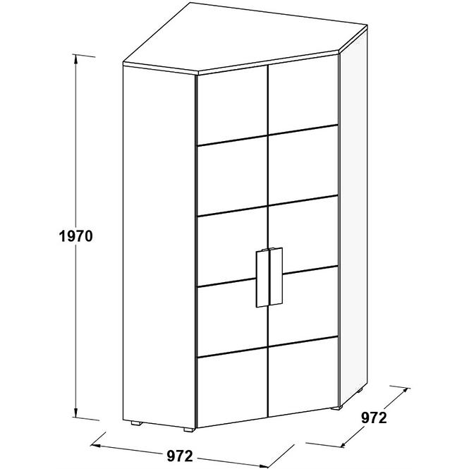 Schrank Arkina 97cm Weiß/Eiche Artisan