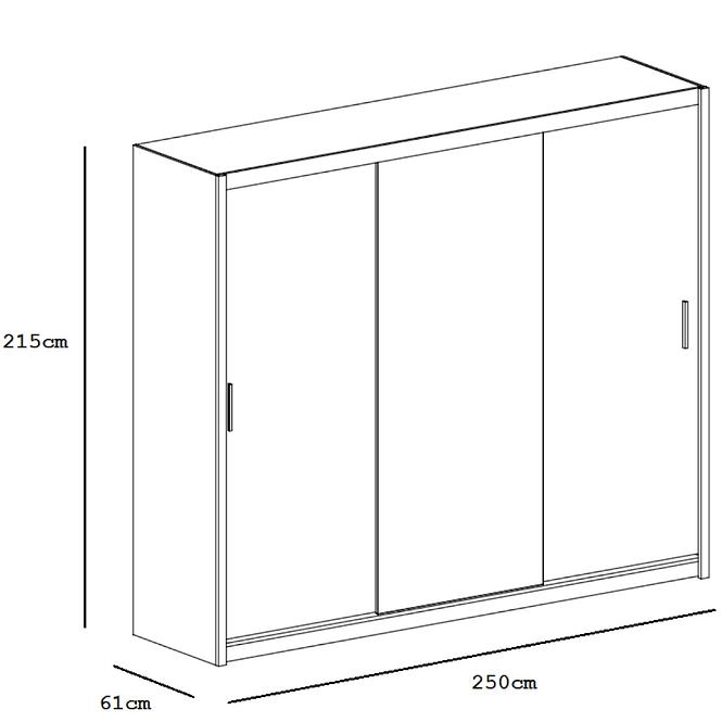 Schrank Sevilla 250cm Eiche Sonoma/Lava