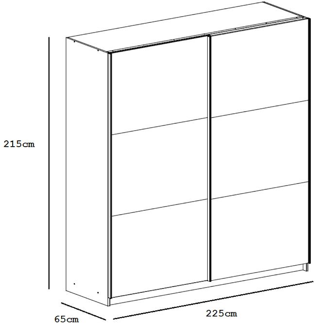 Schrank Vigo 255cm Graphit/ Spiegel