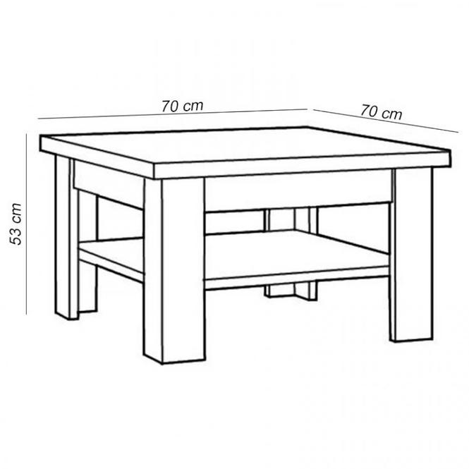 Couchtisch Prowansja 70cm Kiefer Andersen/Eiche Lefkas, ST