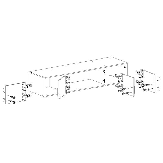 Schrankaufsatz Smart SRN1 200 cm eiche sonoma/weiß