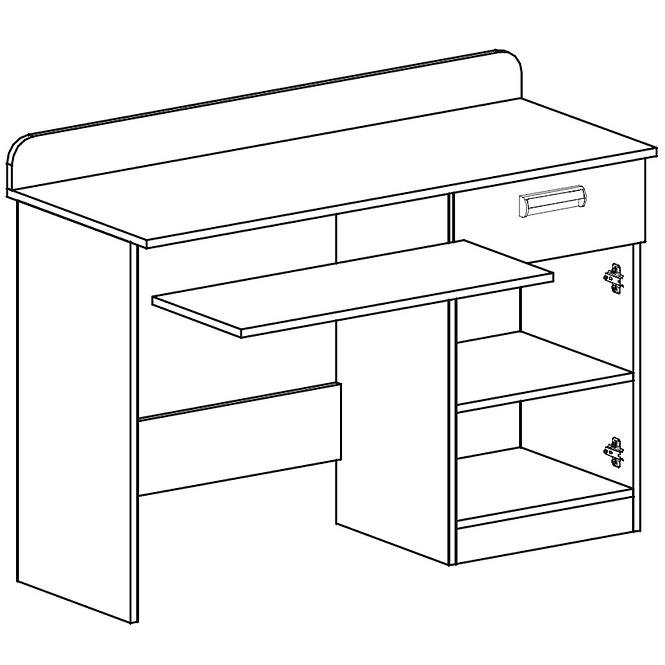 Schreibtisch Lorento 120cm Eiche Nash/Weiß