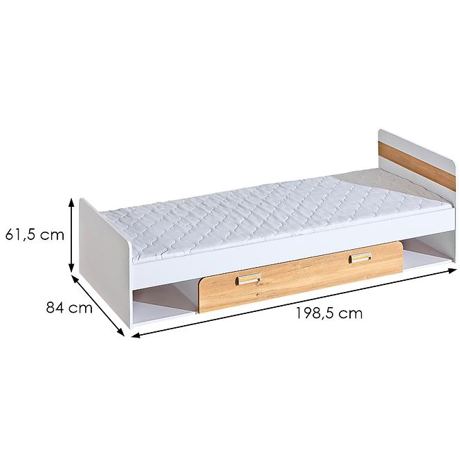 Bett Lorento 190cm Eiche Nash/Weiß