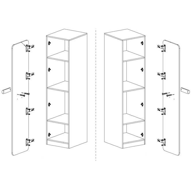 Schrank Lorento 45cm Eiche Nash/Weiß