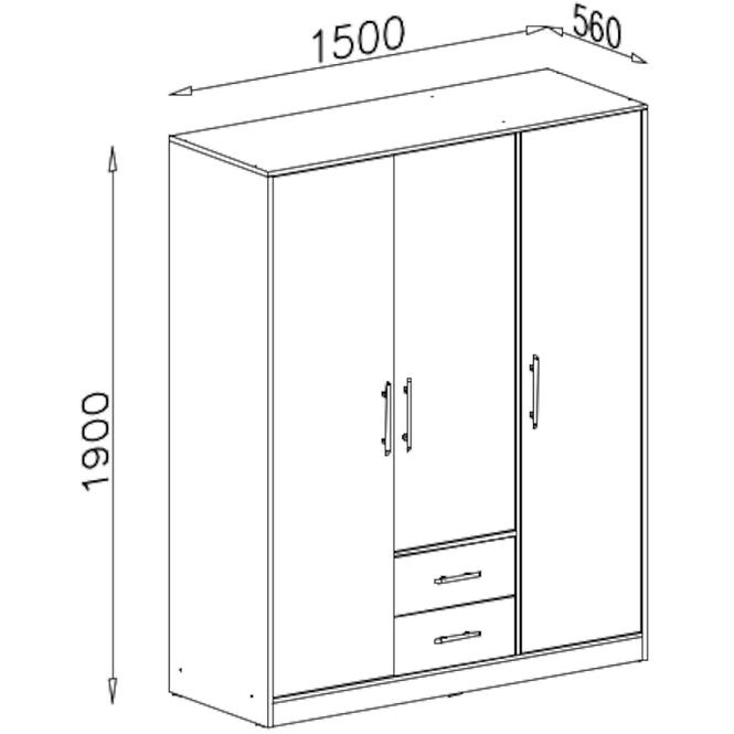 Schrank Smart 150cm Eiche Sonoma/Weiß