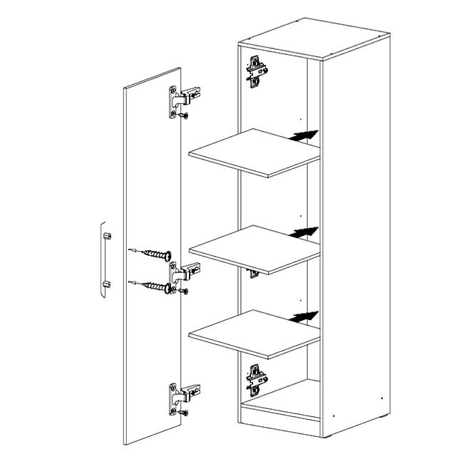 Schrank Smart 50cm Eiche Sonoma/Weiß