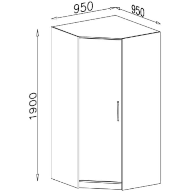 Schrank Smart 95cm Eiche Sonoma/Weiß