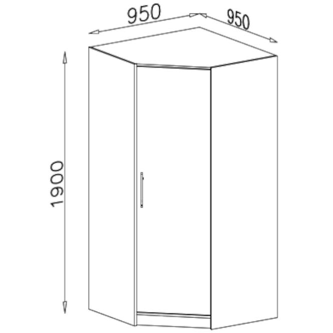 Schrank Smart 95cm Eiche Sonoma/Weiß