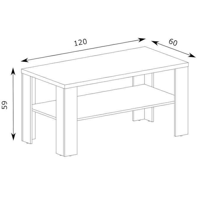 Couchtisch Tadeusz 120cm Eiche Lefkas