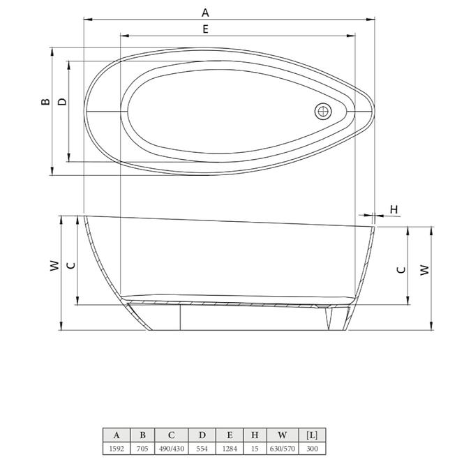 Badewanne Xenia 160x70