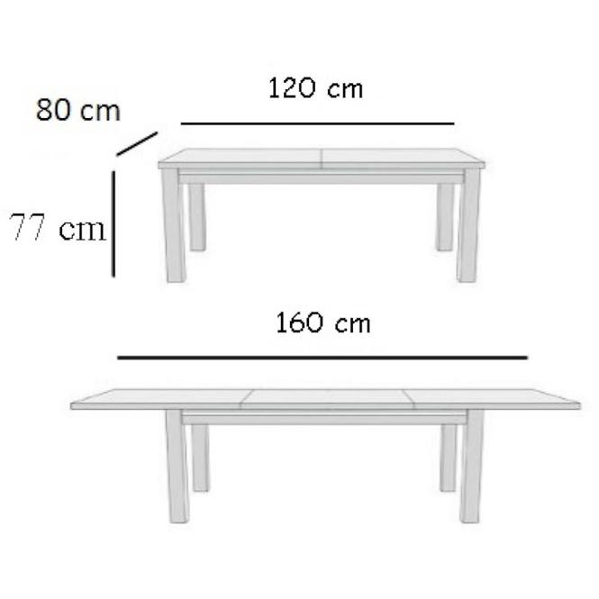 Tisch120X80+40cm Weiß