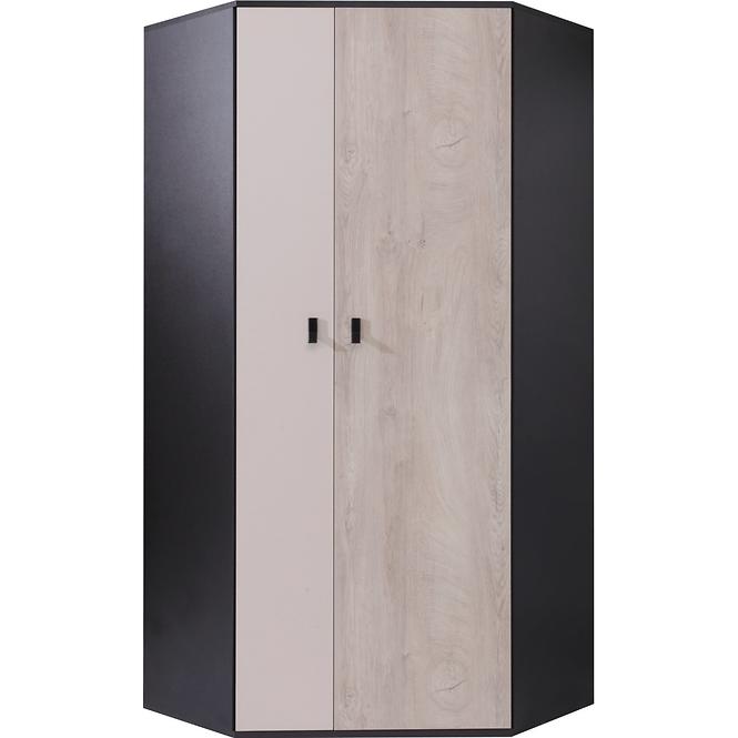 Schrank Planet 90cm Schwarz/Eiche/Beige