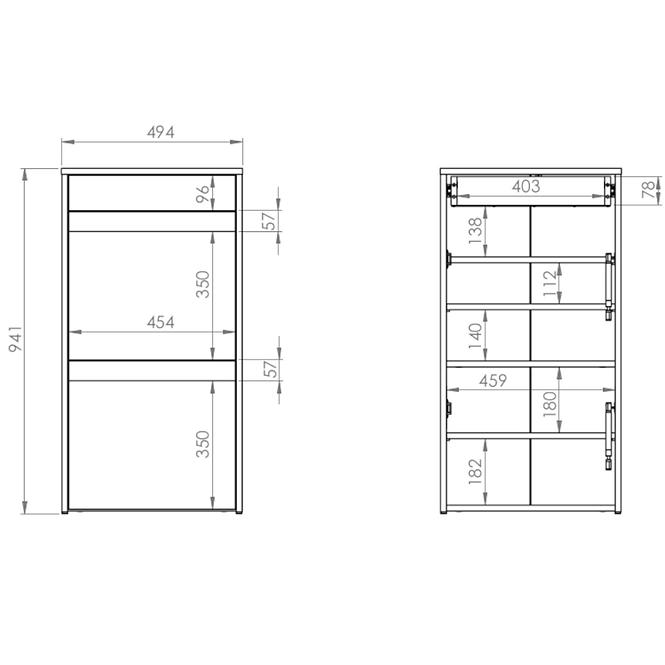 Schuhschrank Hyga 50cm Kiefer Schneebedeckt