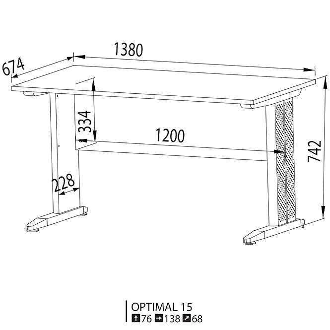 Schreibtisch Optimal 138cm Sonoma