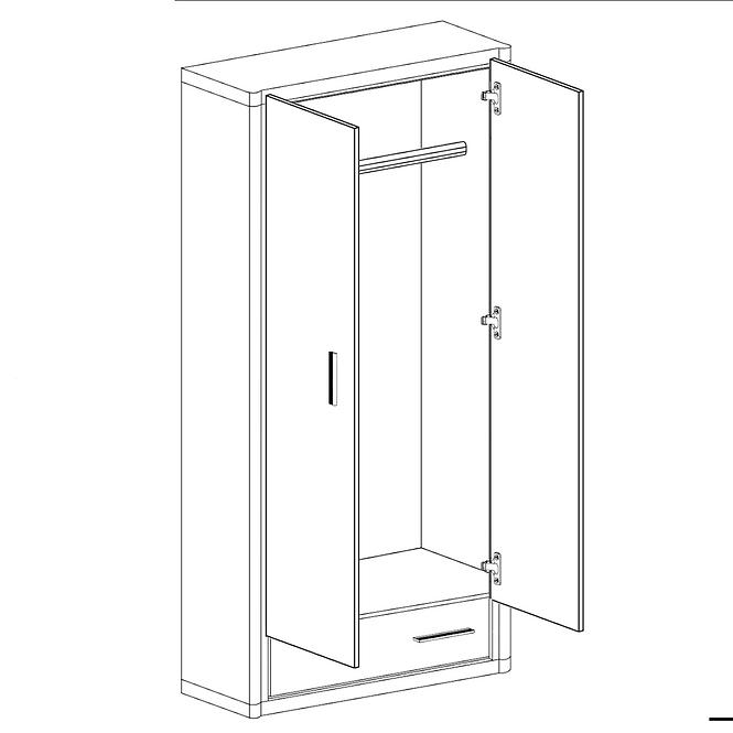 Schrank Dallas 97cm Eiche Trüffel