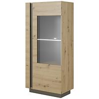 Vitrine Arco 72cm Eiche Artisan/Grau