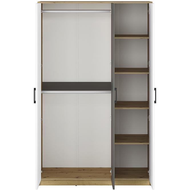 Schrank Fini 120cm Eiche Artisan/Weiß/Antracit