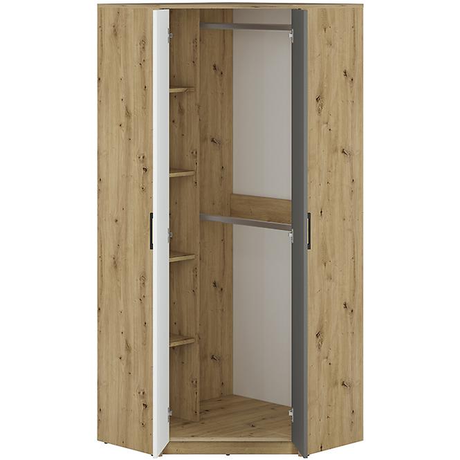 Schrank Fini 82cm Eiche Artisan/Weiß/Antracit