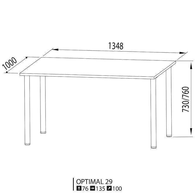 Schreibtisch Optimal 135cm Sonoma