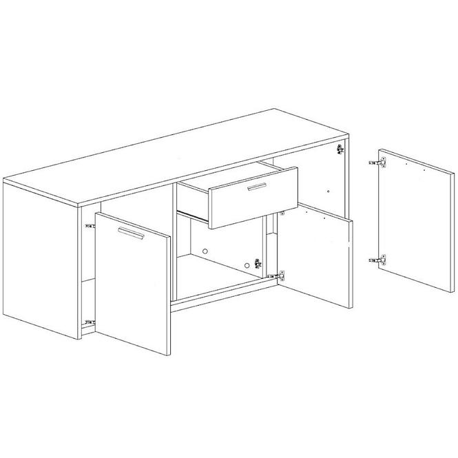 Kommode Lille 219cm Eiche Wellington