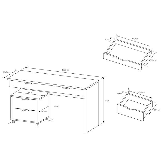 Schreibtisch Mati 139cm Grafit