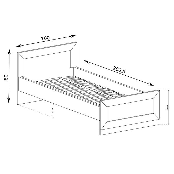 Bett Tadeusz 90cm Eiche Lefkas