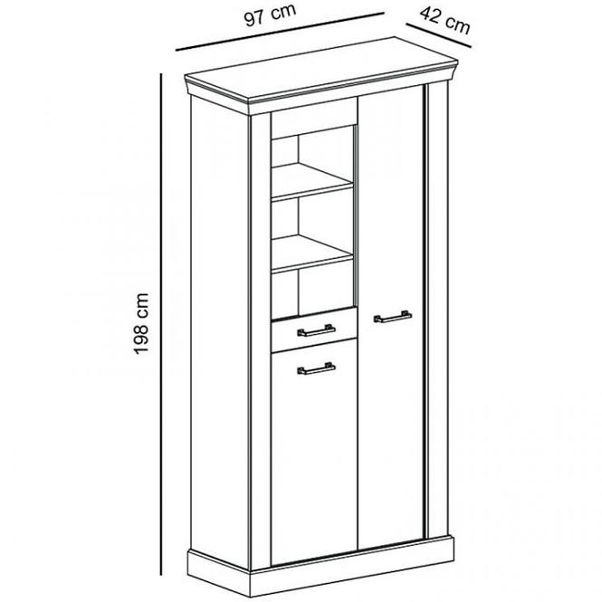 Vitrine Antica 97cm Craft Golden